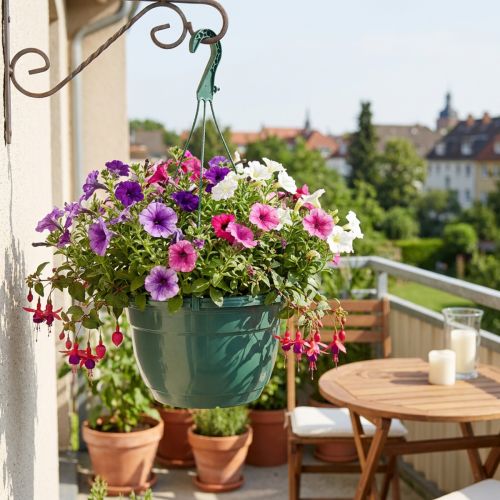 Prodotto Cesto sospeso vaso per piante verde vaso sospeso Ø25cm H50cm