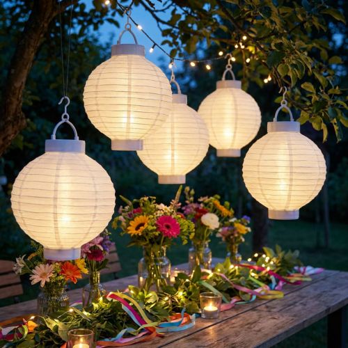 Lanterna LED con energia solare 20cm bianca | Floristik24.it