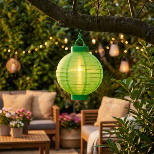 Lampion LED con solare 20cm verde | Floristik24.it