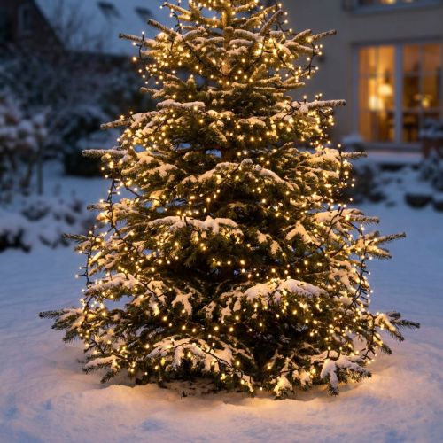 Catena luminosa a LED per riso bianco caldo per esterno 720er 54m | Floristik24.it
