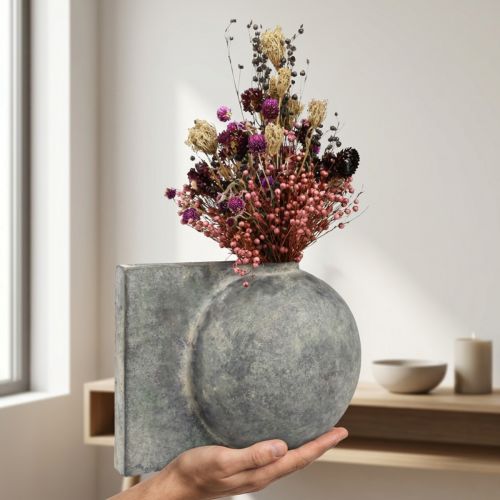 Fiori secchi trifoglio viola fiori di paglia lino aneto 35 cm 150 g | Floristik24.it