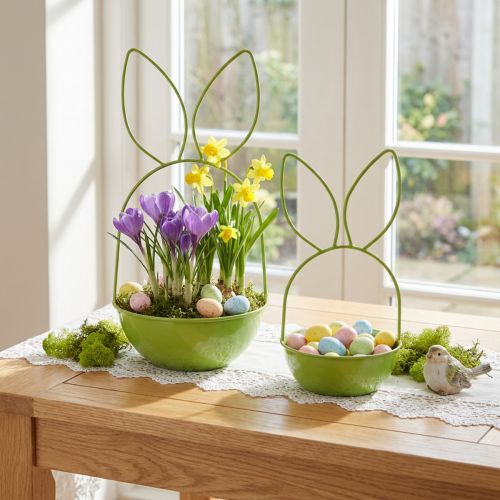 Fioriera a forma di coniglio per decorazioni primaverili e pasquali, soggiorno, cucina, decorazione da giardino, 33 cm | Floristik24.it
