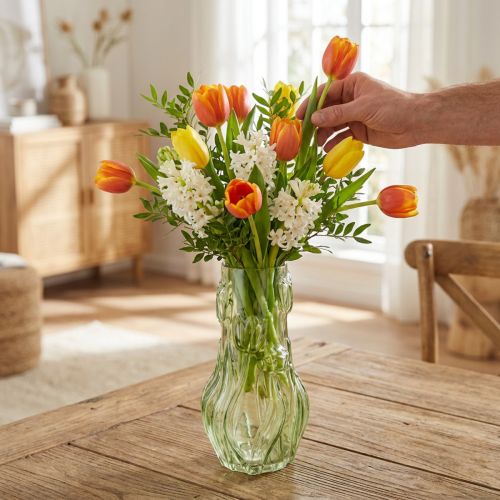 Vaso in vetro con decorazione