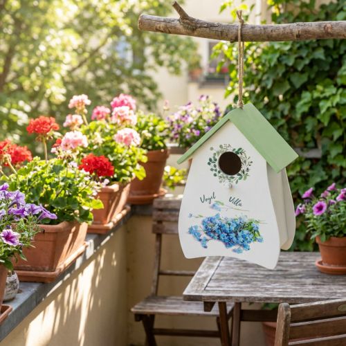 Prodotto Casetta per uccelli per stanze eleganti con design floreale e tocco nostalgico 21 cm