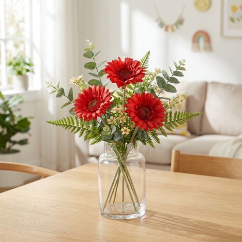 Fiori artificiali Gerbera Rossa 45cm | Floristik24.it