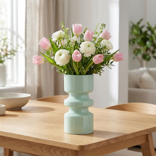 Prodotto Vaso per fiori in metallo smaltato verde menta Ø9cm H17.5cm