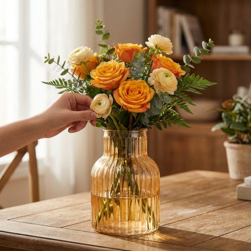 Vaso da fiori in vetro