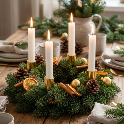 Portacandele per candele coniche, oro, Ø3,2cm, H4cm, 4 pezzi | Floristik24.it