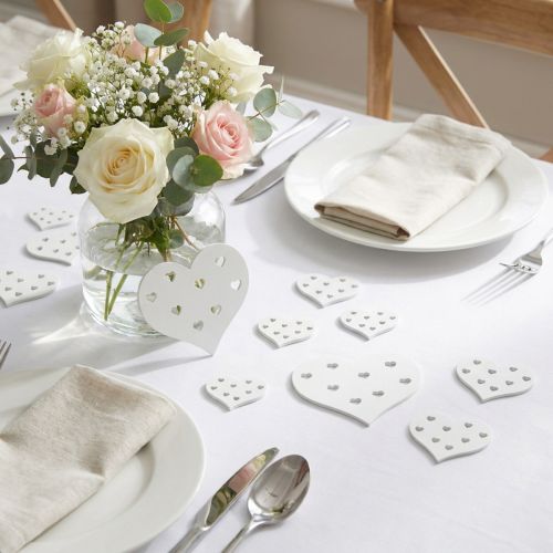 Heart Mix White 3.3cm - 7cm 54pcs | Floristik24.it