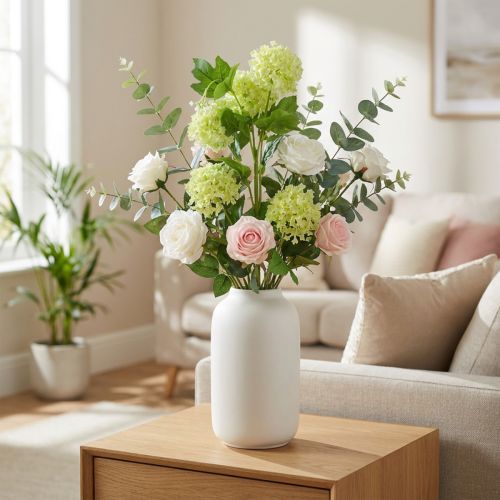 Palla di neve artificiale, ramo decorativo, pianta artificiale verde Ø6,5cm L78cm | Floristik24.it