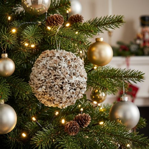 Prodotto Palla di Natale bianca Decorazioni per l'albero di Natale Palla di neve Ø12cm