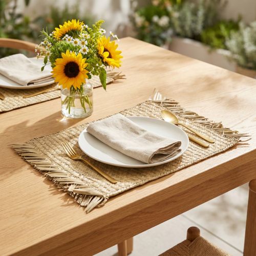 Prodotto Tovaglietta rettangolare alga marina decorazione tavola giacinto d'acqua natura 33×48cm