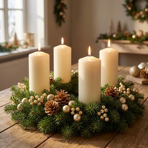 Candela a colonna 200/100 crema 4 pezzi | Floristik24.it