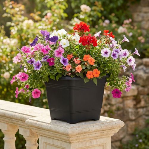 Pentola “Nora” 23 cm x 23 cm H18,5 cm antracite 1 pezzo | Floristik24.it