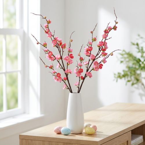 Decorazione ramo di ciliegio in fiore ramo artificiale rosa scuro 96 cm 2 pezzi | Floristik24.it