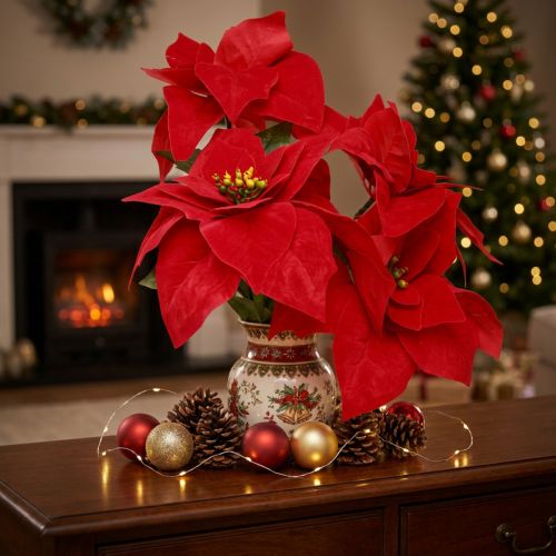 Stella di Natale Stella di Natale Rossa Artificiale L55cm 2pz | Floristik24.it