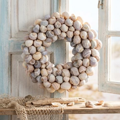 Ghirlanda a forma di lumaca da appendere, ghirlanda decorativa, stile marittimo, Nathai, Ø35cm | Floristik24.it