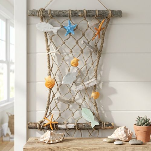 Decorazione rete da pesca decorazione murale pesce decorazione marittima 38x50cm | Floristik24.it