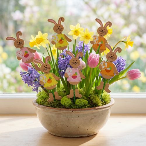 Conigli di Pasqua con uovo 12 cm L29 cm 15 pz | Floristik24.it