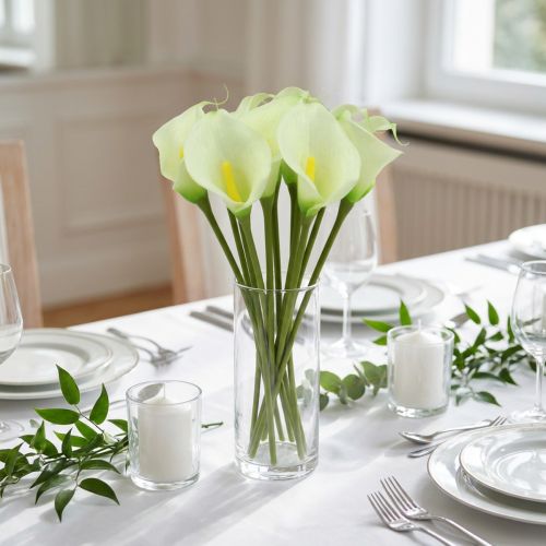 Mini calla artificiale bianca L 28 cm 12 pz | Floristik24.it