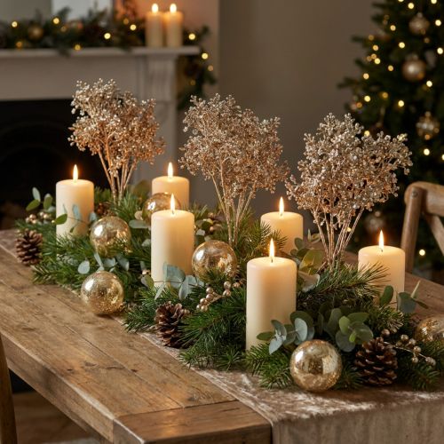 Erba di gesso Gypsophila Piante artificiali Metallic L38cm 3 pezzi | Floristik24.it