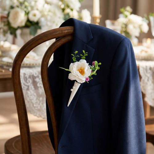 Spilla da uomo con magnete Bianco opaco | Floristik24.it