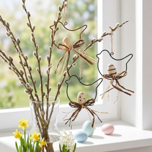 Prodotto Uccelli decorativi da appendere nero/naturale/ruggine 8,5×7,5 cm 6 pz