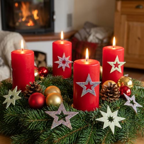 Stelle decorative per l'artigianato gommapiuma gialla, marrone 4 cm 36 pz | Floristik24.it