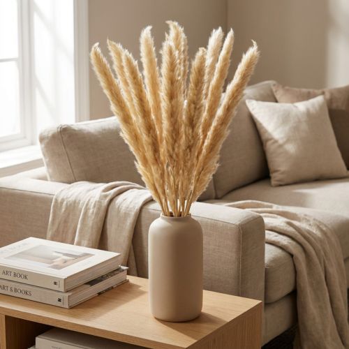Rami decorativi di fiori secchi di erba della pampa per la decorazione della casa e della tavola | Floristik24.it