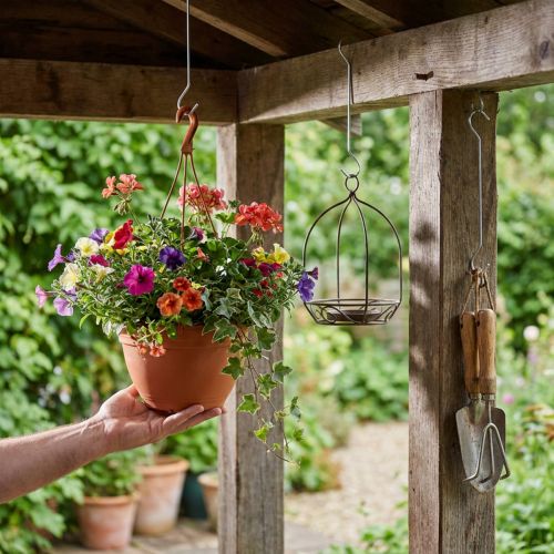 Gancio in metallo, gancio doppio argento S L20cm 5pz | Floristik24.it