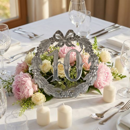 Anniversario numero 10 in argento | Floristik24.it
