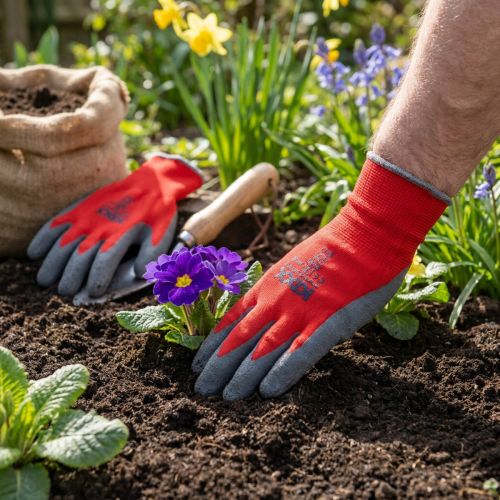Guanti da giardino in nylon Kixx taglia 10 rosso, grigio | Floristik24.it