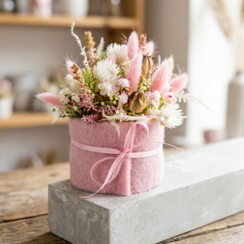 Nastro in feltro 7,5 cm x 5 m rosa | Floristik24.it