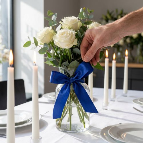 Nastro regalo, nastro decorativo, nastro in taffetà, blu scuro, 25 mm × 50 m | Floristik24.it
