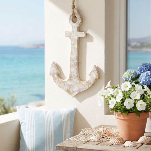 Ancora decorativa in legno bianco ancora in legno per appendere 30,5 cm | Floristik24.it
