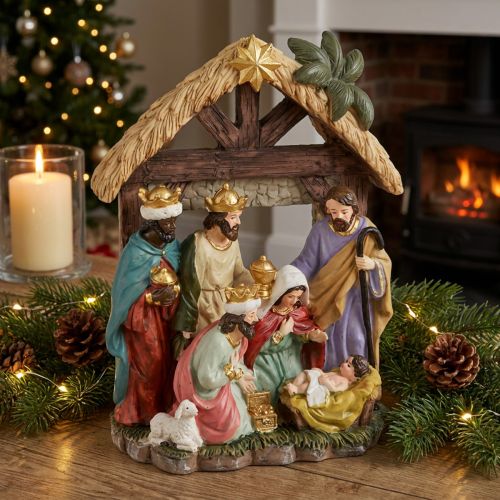 Presepe di Natale con figure Presepe di Natale 15,5×7×20 cm | Floristik24.it