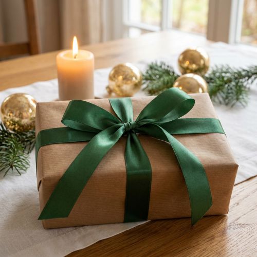 Nastro decorativo verde nastro regalo orlato verde scuro 25mm 3m 10pz | Floristik24.it