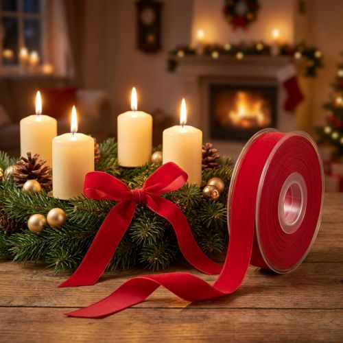 Prodotto Nastro di velluto rosso decorativo nastro di velluto 15mm 7m
