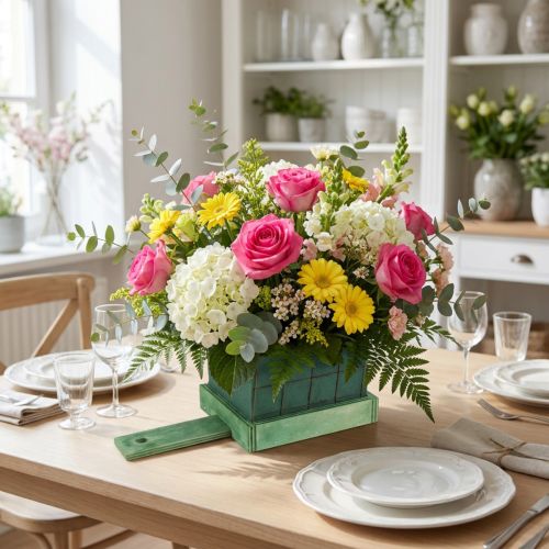 Prodotto Mattoncini floreali in schiuma con base in legno 21 cm x 9 cm x 8 cm 8 pz
