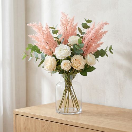 Pianta artificiale Astilbe Decorazione Rami Artificiale Rosa H38cm 5 Pz | Floristik24.it
