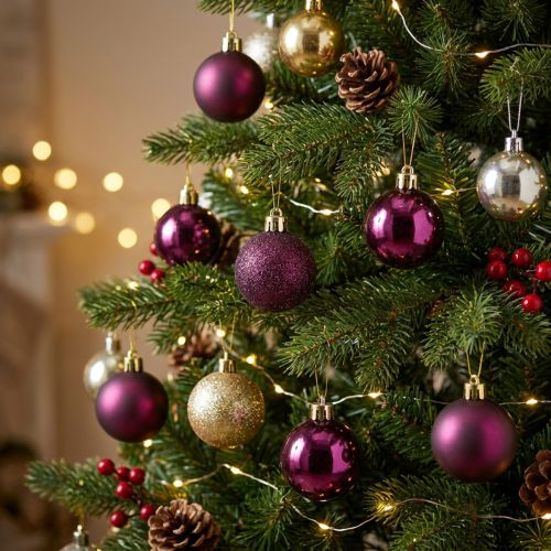 Mini palline di Natale in plastica viola Ø3cm H3,5cm 14 pz | Floristik24.it