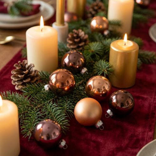 Prodotto Palline di Natale mix di albicocche palline per albero di vetro Ø4cm 24 pz