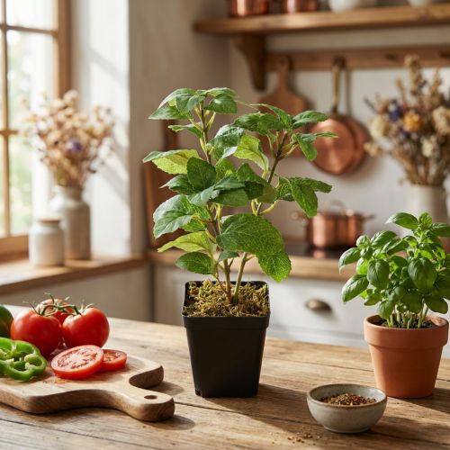 Menta in vaso, erbe artificiali, pianta verde, H24cm | Floristik24.it