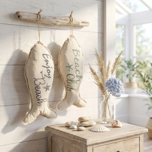 Pesce decorativo marittimo per stoffa appesa 34×14,5 cm 2pz | Floristik24.it