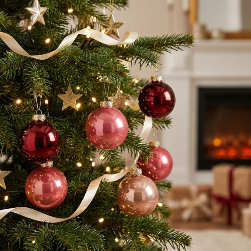 Prodotto Set di palline di Natale, decorazioni festive scintillanti, 6 cm, 24 pezzi