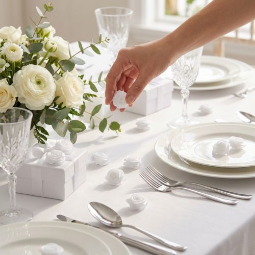 Diorrose per incollare e spargere bianco Ø1,5 cm 24 pz | Floristik24.it