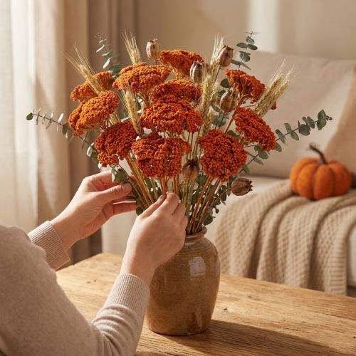 Achillea Orange fiori secchi, achillea, 45-60 cm, 1 kg | Floristik24.it