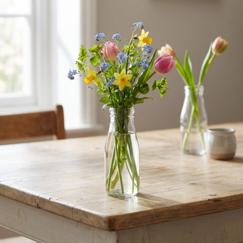 Decorazione bottiglia vaso bottiglia in vetro Ø7,5cm H19cm | Floristik24.it