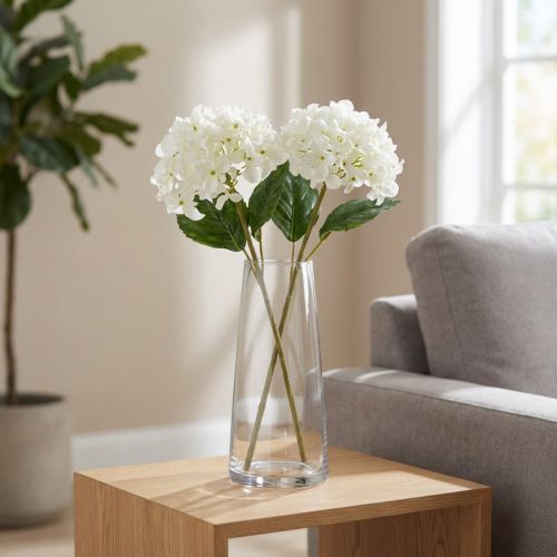Fiore di ortensia artificiale per un design d'interni elegante e moderno, 80 cm, 2 pezzi | Floristik24.it