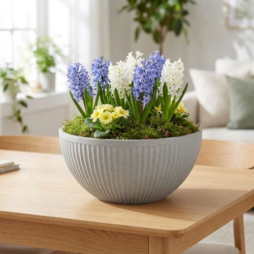 Ciotola per piante, plastica grigio screziato, Ø35cm, H16,5cm | Floristik24.it